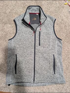 Orvis Men's Gray Fleece Vest - Full Zip Layering Piece